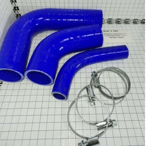 Патрубок радиатора МТЗ с хомутами комп. (3 шт..) силикон синий